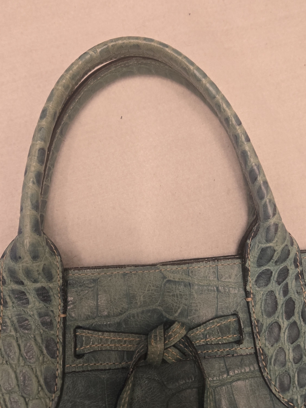 Dooney Bourke Croc-Embossed Tote Bag with Top Handles - Picture 14 of 15